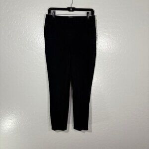 Sezane Pants Womens 40 Black Slim Fit Cropped Trousers Classic Workwear Style